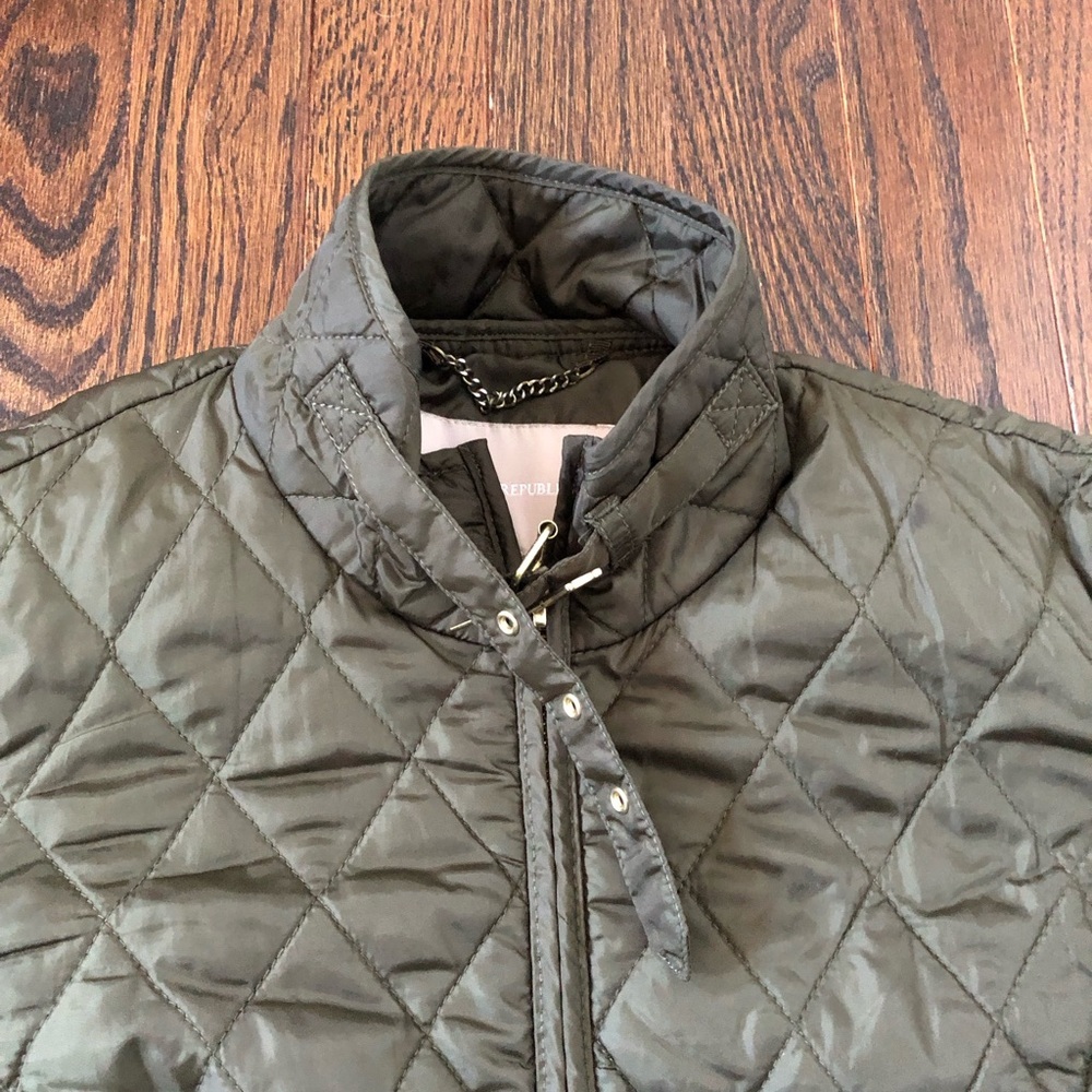 Banana Republic Women’s XS Dark Olive Green Quilted Full-Zip Field Jacket - EUC! - Picture 5 of 15